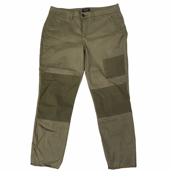 NYDJ SKINNY CHINO OLIVE GREEN SATEEN DENIM Sz 12 - Picture 2 of 10